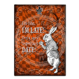 Alice in wonderland I'm late, I'm late fridge magnet