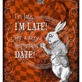 Alice in wonderland I'm late, I'm late metal wall sign 