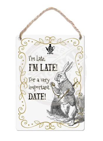 Alice in wonderland I'm late, I'm late fridge magnet