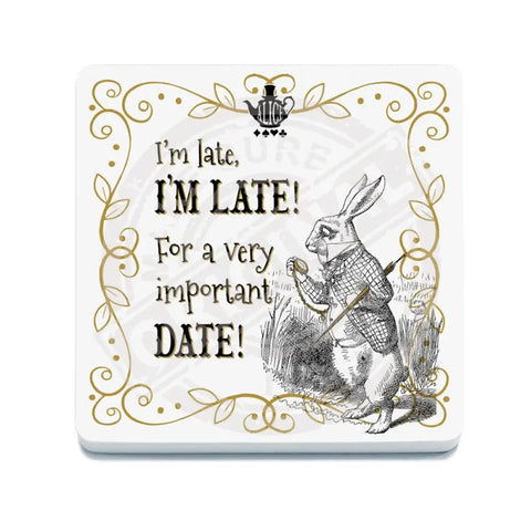 Alice in wonderland I'm late, I'm late fridge magnet