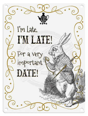 Alice in wonderland I'm late, I'm late fridge magnet