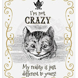 Alice in wonderland I'm not Crazy metal wall sign 