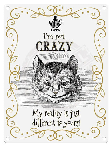 Alice in wonderland I'm not Crazy fridge magnet