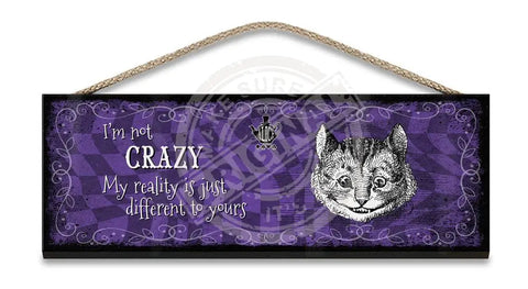 Alice in wonderland I'm not Crazy fridge magnet