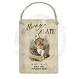 Alice in Wonderland - Cheshire Cat Everyone’s Mad Here Dangler Metal Signs