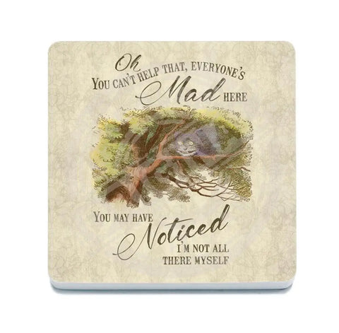 Alice in Wonderland Cheshire Cat Everyone’s Mad Here Fridge Magnet Metal Signs