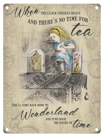 Alice In Wonderland - Clock Strikes Heavy Fridge Magnet Metal Signs