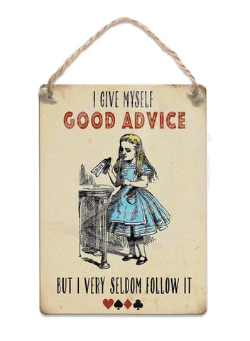 Alice In Wonderland - Good Advice Fridge Magnet Metal Signs