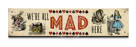 Alice In Wonderland - Impossible Things Small Wood Metal Signs