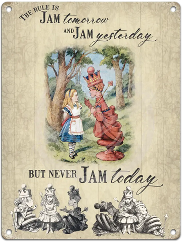 Alice In Wonderland - Never Jam Today Fridge Magnet Metal Signs