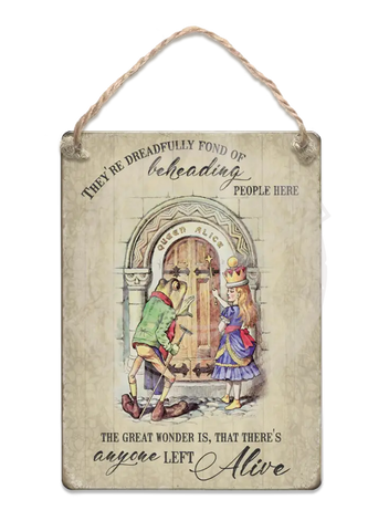 Alice In Wonderland - Queen & Frog Fridge Magnet Metal Signs