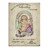 Alice In Wonderland - Queen & Frog Fridge Magnet Metal Signs