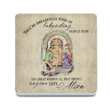 Alice In Wonderland - Queen & Frog Melamine Coaster Metal Signs