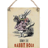 Alice In Wonderland - Rabbit Hole Dangler Metal Signs