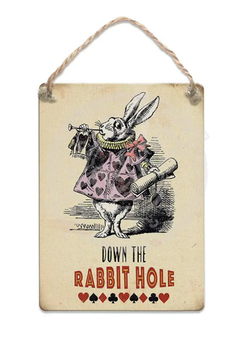 Alice In Wonderland - Rabbit Hole Fridge Magnet Metal Signs