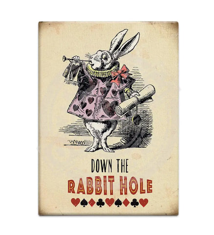 Alice In Wonderland - Rabbit Hole Fridge Magnet Metal Signs