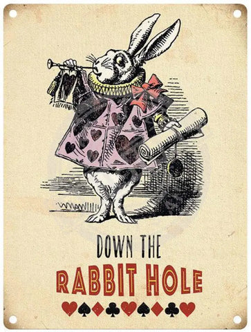 Alice In Wonderland - Rabbit Hole Fridge Magnet Metal Signs