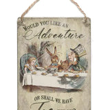 Alice In Wonderland - Shall We Have Tea First Dangler Metal Signs