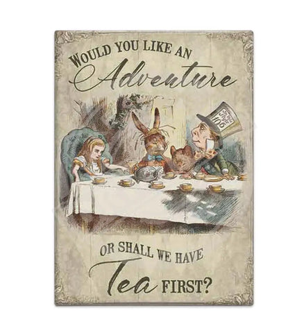 Alice In Wonderland - Shall We Have Tea First Fridge Magnet Metal Signs