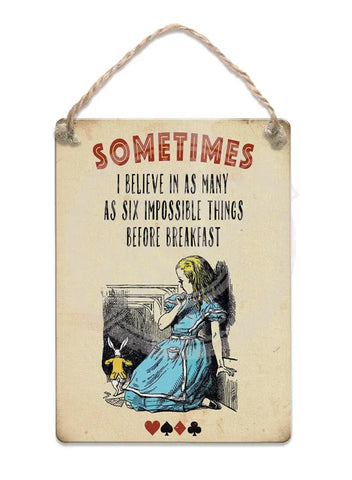 Alice In Wonderland - Sometimes Fridge Magnet Metal Signs