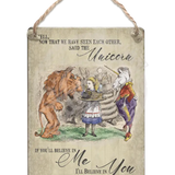 Alice In Wonderland - The Unicorn Dangler Metal Signs