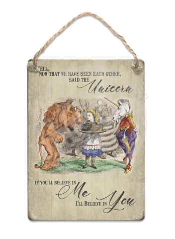 Alice In Wonderland - The Unicorn Fridge Magnet Metal Signs