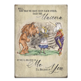 Alice In Wonderland - The Unicorn Fridge Magnet Metal Signs