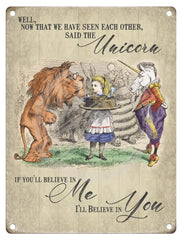 Alice In Wonderland - The Unicorn Metal Signs