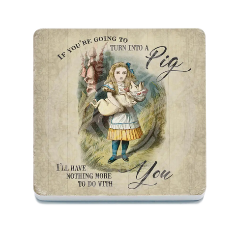 Alice In Wonderland - Turn Into A Pig Fridge Magnet Metal Signs