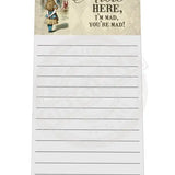 Alice In Wonderland - We’re All Mad Here Magnetic Memo Pad Metal Signs