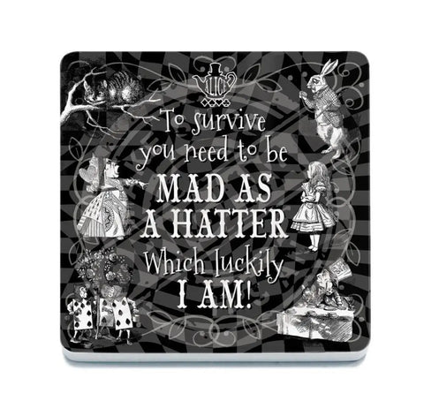 Alice in wonderland Mad as a hatter metal wall sign 