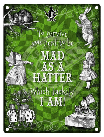 Alice in wonderland Mad as a Hatter fridge magnet