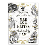 Alice in wonderland Mad as a Hatter fridge magnet