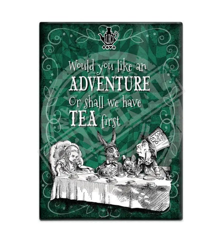 Alice in wonderland Adventure or Tea first fridge magnet