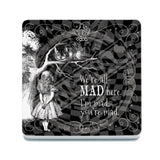 Alice in wonderland we're all mad Cheshire cat melamine coaster