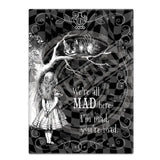 Alice in wonderland we're all mad Cheshire cat fridge magnet