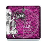 Alice in wonderland We're all mad here melamine coaster