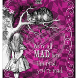 Alice in wonderland We're all mad here metal wall sign 