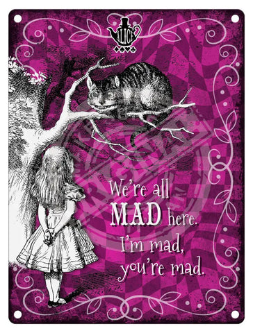 Alice in wonderland We're all mad here fridge magnet