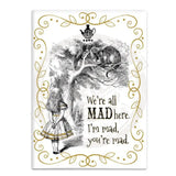 Alice in wonderland We're all mad here fridge magnet