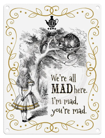 Alice in wonderland We're all mad here fridge magnet