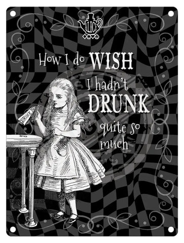 Alice in wonderland drink me metal wall sign 