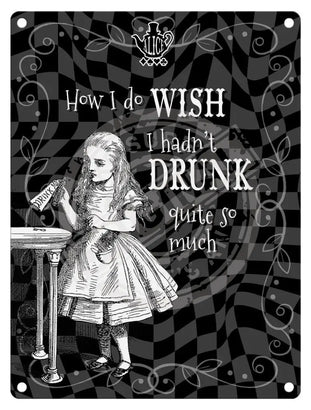 Alice in wonderland drink me metal wall sign 