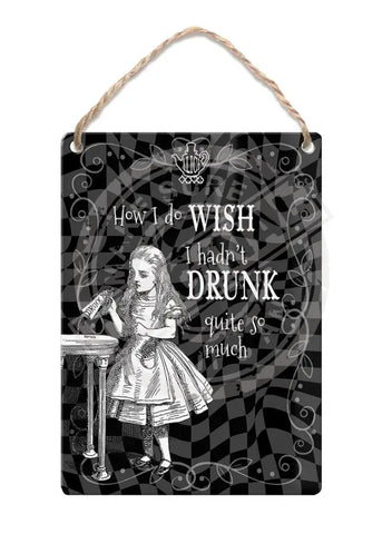 Alice in wonderland drink me metal wall sign 