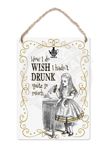 Alice - Wish I hadn’t drunk so much (white) Fridge Magnet Metal Signs