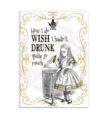 Alice - Wish I hadn’t drunk so much (white) Fridge Magnet Metal Signs