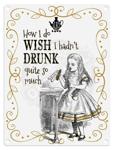 Alice - Wish I hadn’t drunk so much (white) Fridge Magnet Metal Signs