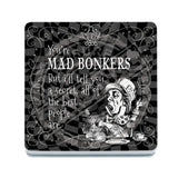 Alice in wonderland mad bonkers melamine coaster