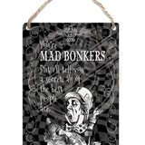 Alice in wonderland mad bonkers metal dangler