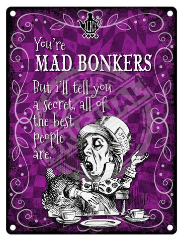 Alice in wonderland You're Mad Bonkers fridge magnet